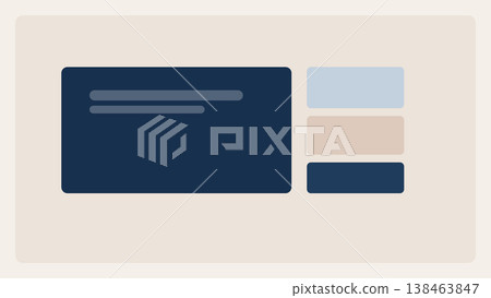 Large dominant card with supporting smaller modules, clean premium composition and balanced abstract interface layout for modern UI systems design Large dominant card with supporting smaller modules, clean premium composition and balanced abstract interface layout for modern UI systems design 138463847