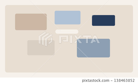 Floating mixed card composition with open negative space, elegant modular balance, and premium abstract UI layout for refined interface systems 138463852