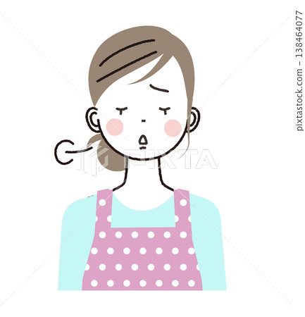 身穿圍裙的女子；一位嘆息的女子。 138464077