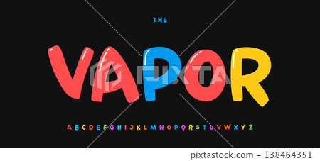 Retro Color Sans Serif Font Logo Alphabet Vintage Festive Playful Cartoon Typography, Witty Groovy Lettering for Vinyl Records, Kids Birthday Headline, Music Fest Poster Typography. Vector Typeset Retro Color Sans Serif Font Logo Alphabet Vintage Festive Playful Cartoon Typography, Witty Groovy Lettering for Vinyl Records, Kids Birthday Headline, Music Fest Poster Typography. Vector Typeset 138464351