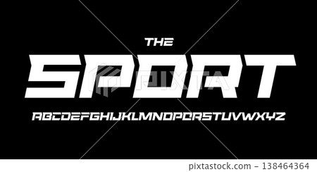 Speed race font, bold italic letters, dynamic geometric alphabet for car racing logo and headline, automotive typography, sport game design, robotic AI tech. Vector typographic design Speed race font, bold italic letters, dynamic geometric alphabet for car racing logo and headline, automotive typography, sport game design, robotic AI tech. Vector typographic design 138464364