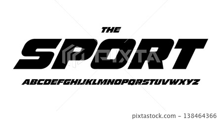 Geometric thick alphabet, modern fat letters, blocky font with clean shapes, trendy maximalist typeface, headline typography, creative design identity, sport team logo and monogram. Vector typeset. 138464366