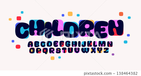 Bold Round Font Logo Alphabet Children Type Color Letter Set Modern Typography, Creative Typographic Design for Title Text, Typo Poster Headline, Type Symbol Logotype, Bubble Fonts. Vector Typeface Bold Round Font Logo Alphabet Children Type Color Letter Set Modern Typography, Creative Typographic Design for Title Text, Typo Poster Headline, Type Symbol Logotype, Bubble Fonts. Vector Typeface 138464382