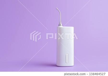 Minimalist portable water flosser on a purple background Minimalist portable water flosser on a purple background 138464527
