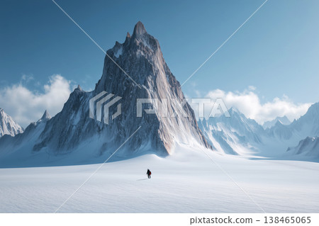 Solo Climber's Effort Towards Mountainous Goal Solo Climber's Effort Towards Mountainous Goal 138465065