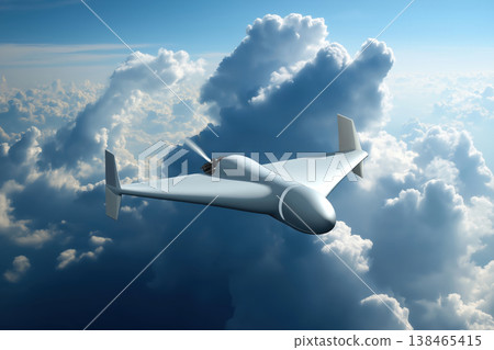 Shahed-136 UAV in Flight Among Clouds 138465415