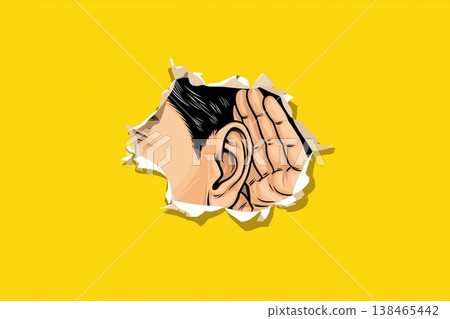 Hearing Secret Information Through Torn Paper Hole Hearing Secret Information Through Torn Paper Hole 138465442
