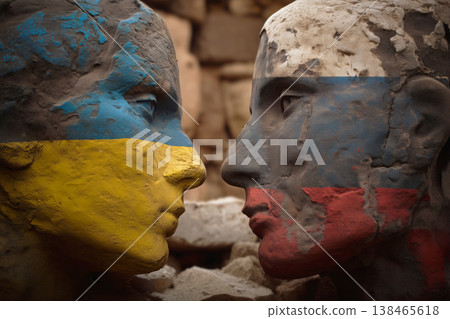 Strained Faces of Ukraine and Russia Conflict 138465618