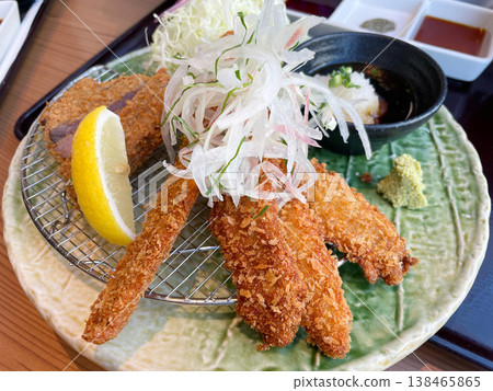 Saury cutlet, fried saury set meal Saury cutlet, fried saury set meal 138465865