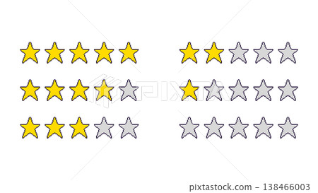 Pixel Star Rating Icons Zero To Five Pixel Star Rating Icons Zero To Five 138466003
