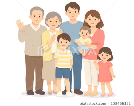 Walking with a smiling family 138466331