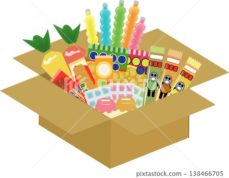 Cheap candy in a cardboard box Cheap candy in a cardboard box 138466705