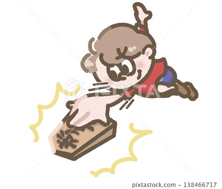 Illustration of a child playing shogi (Japanese chess). Illustration of a child playing shogi (Japanese chess). 138466717