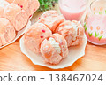 Strawberry bread with whipped cream filling 138467024