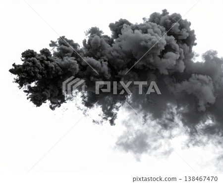 Black smoke over white background, magic relaxing atmosphere Black smoke over white background, magic relaxing atmosphere 138467470