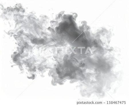 Black smoke over white background, magic relaxing atmosphere Black smoke over white background, magic relaxing atmosphere 138467475