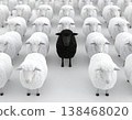 Black sheep among white sheep, being different concept 138468020