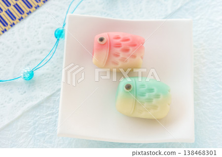 Seasonal Japanese sweets: "Carp Streamers" Seasonal Japanese sweets: "Carp Streamers" 138468301