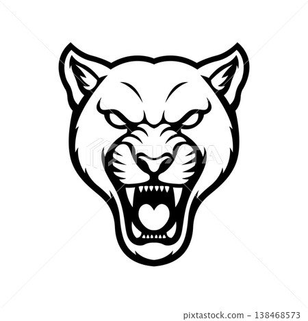 cougar mascot logo illustration vector design template in modern style 138468573