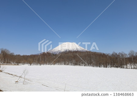 Early April, Hokkaido, Shiribeshi, Niseko, clear skies, spring seems to have arrived, Ezo Fuji, Mt. Yotei, Niseko, Kimobetsu, Kutchan, Kyogoku, 138468663