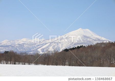四月初，北海道，尻部，新雪谷，晴空萬裡，春天似乎已經到來，蝦夷富士，羊蹄山，新雪谷，喜茂別，俱知安，京極， 138468667