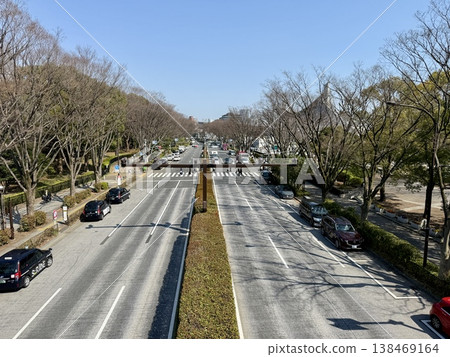 View from the pedestrian overpass in front of Yoyogi Park View from the pedestrian overpass in front of Yoyogi Park 138469164