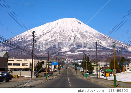 四月初，北海道，尻部，新雪谷，晴空萬裡，春天似乎已經到來，蝦夷富士，羊蹄山，新雪谷，喜茂別，俱知安，京極， 138469203