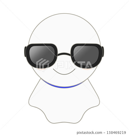 戴著太陽眼鏡的微笑晴天娃娃插圖 138469219