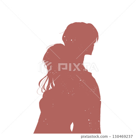 一男一女背靠背站著——正面 138469237