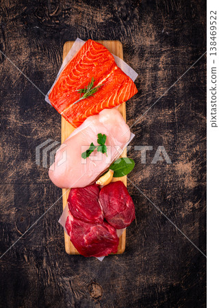 Clean eating balanced protein healthy food. Clean eating balanced protein healthy food. 138469522