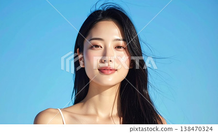 The beauty image of Japanese women with beautifully moisturized, radiant skin. 138470324