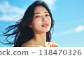 The beauty image of Japanese women with beautifully moisturized, radiant skin. 138470326