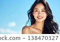 The beauty image of Japanese women with beautifully moisturized, radiant skin. 138470327