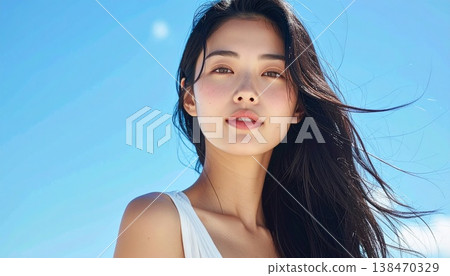 The beauty image of Japanese women with beautifully moisturized, radiant skin. The beauty image of Japanese women with beautifully moisturized, radiant skin. 138470329