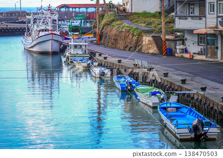 Fishing Boats Moored at Ruifang Fishing Harbor in New Taipei City Fishing Boats Moored at Ruifang Fishing Harbor in New Taipei City 138470503