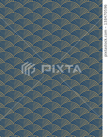 Counterfeit gold and a blue wave pattern Counterfeit gold and a blue wave pattern 138470596