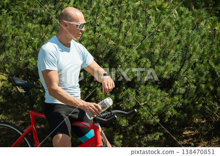 Close up of smartwatch on athlete wrist during workout Close up of smartwatch on athlete wrist during workout 138470851