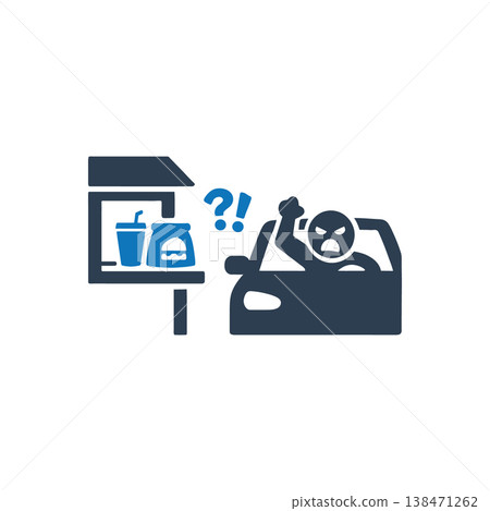 Drive thru order confusion icon Drive thru order confusion icon 138471262