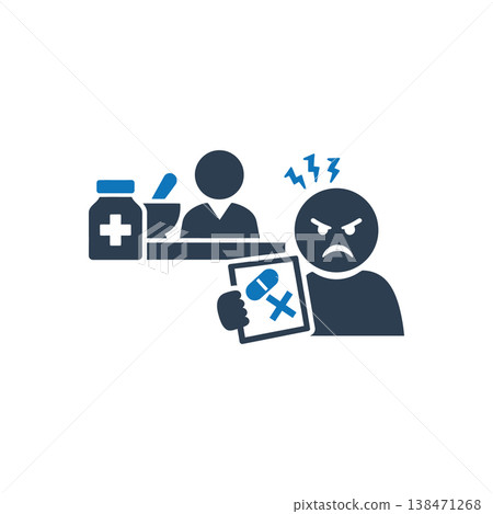 Medicine complaint pharmacy service icon Medicine complaint pharmacy service icon 138471268