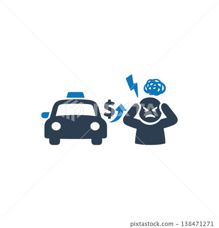Taxi price surge frustration icon Taxi price surge frustration icon 138471271