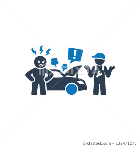 Car repair complaint frustration icon Car repair complaint frustration icon 138471273