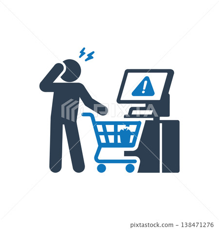 Checkout error customer frustration icon Checkout error customer frustration icon 138471276