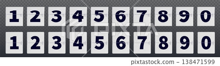 Mechanical flip clock numbers, countdown digits Mechanical flip clock numbers, countdown digits 138471599