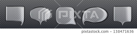 Glossy transparent chat speech bubble icons Glossy transparent chat speech bubble icons 138471636