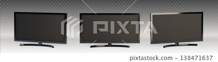 Modern flat screen TV, black frame and display Modern flat screen TV, black frame and display 138471637