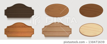 3d realistic wooden sign with vintage texture 138471639