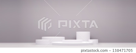 White 3D modern podium platform background 138471705