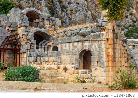 Ruins of ancient Greek-Roman theatre of Myra in Demre, Antalya province in Turkey 138471868