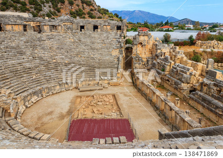 Ruins of ancient Greek-Roman theatre of Myra in Demre, Antalya province in Turkey 138471869