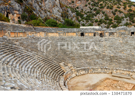 Ruins of ancient Greek-Roman theatre of Myra in Demre, Antalya province in Turkey 138471870